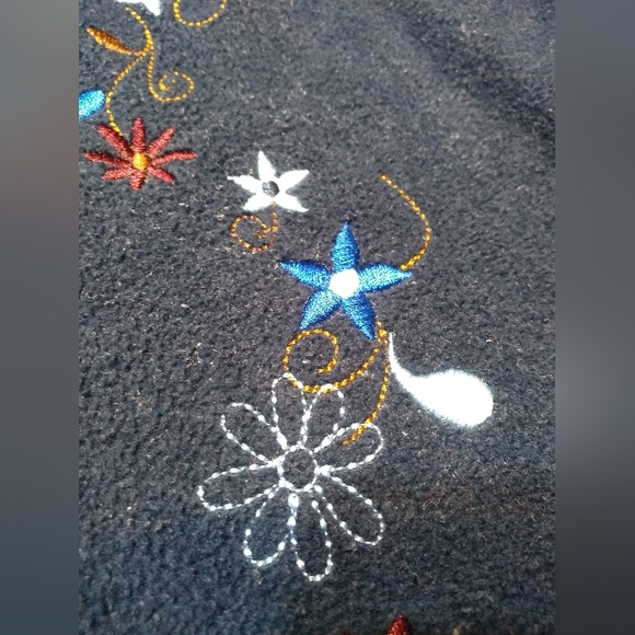 Retro Penningtons Navy Blue Shacket, Size 5X, Zipper Closure, Flower Emb… - Picture 10 of 13